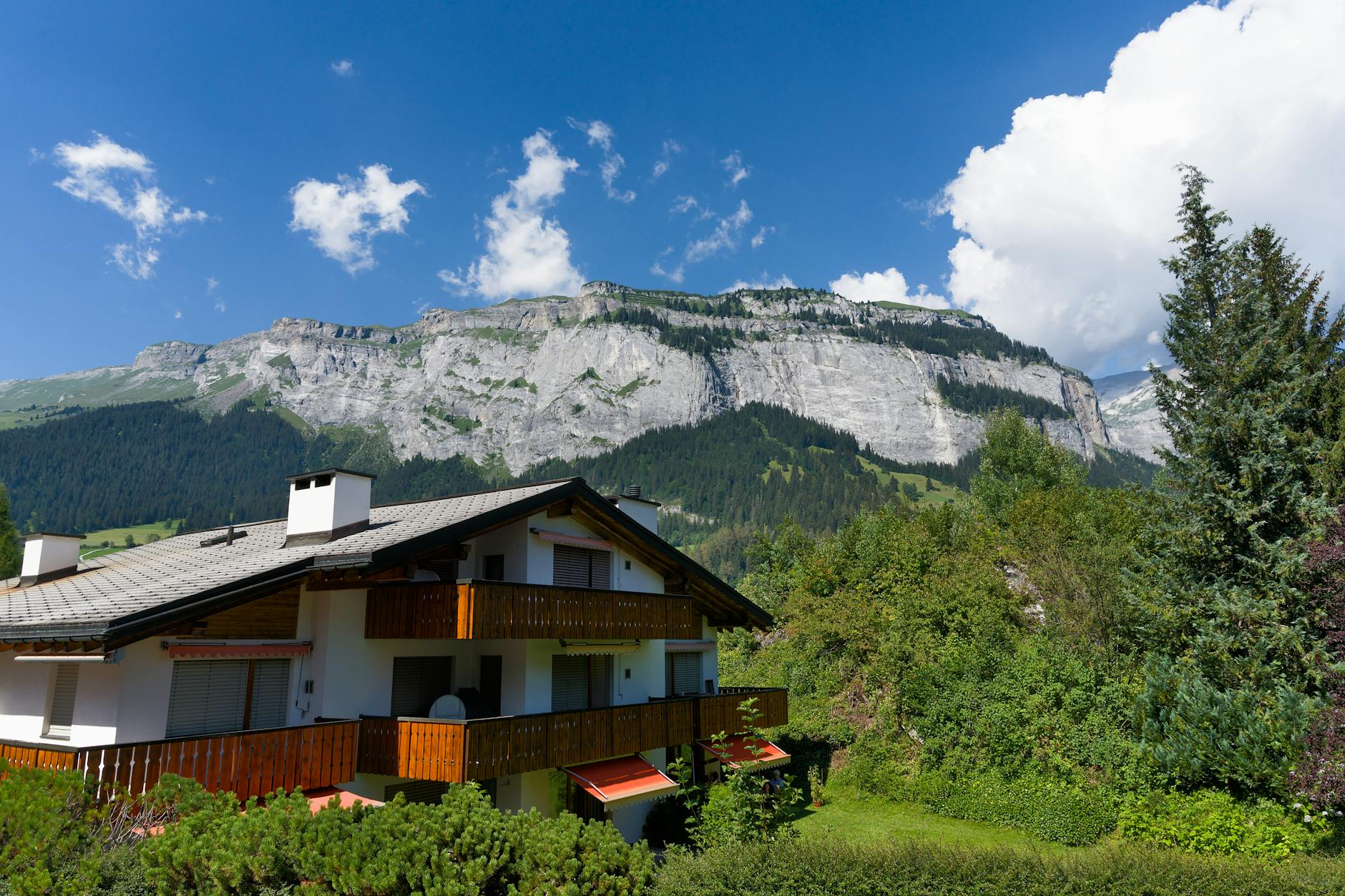 Swiss holiday home mountain view